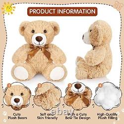 18 Pcs 14 Inches Bears Stuffed Animal Brown Bears Bulk Plush Bear Light Brown