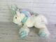 2001 Commonwealth Unicorn Plush Stuffed Animal Toy White Teal Pastel Cuddle Zone