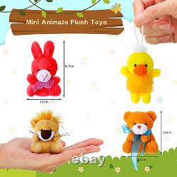 200 Pack Mini Stuffed Animal Bulk Small Plush Animal Toys Miniature Animal Keych