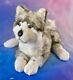 22 La Pelucherie Paris Siberian Husky Wolf Plush Lying Stuffed Animal Rare