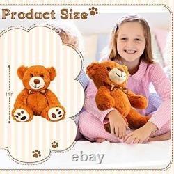 24 Pieces Plush Stuffed Bear Bulk, 14 Inch Soft Stuffed Bears, Small Plush Be