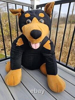 32 MASSIVE Vintage Doberman Plush Stuffed Animal Rottweiler Dog Brooklyn Vtg