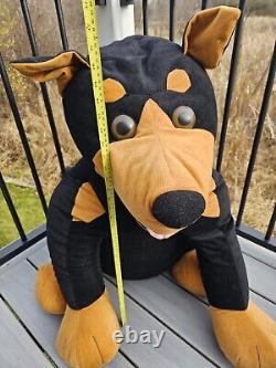 32 MASSIVE Vintage Doberman Plush Stuffed Animal Rottweiler Dog Brooklyn Vtg