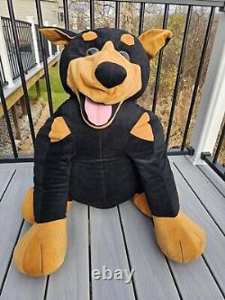 32 MASSIVE Vintage Doberman Plush Stuffed Animal Rottweiler Dog Brooklyn Vtg