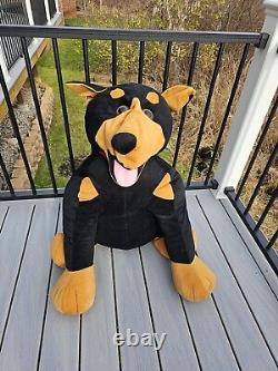 32 MASSIVE Vintage Doberman Plush Stuffed Animal Rottweiler Dog Brooklyn Vtg