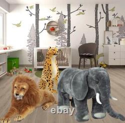 3 Piece Africa Stuffed Animal Set Lion Cheetah Elephant Children Plush Toys