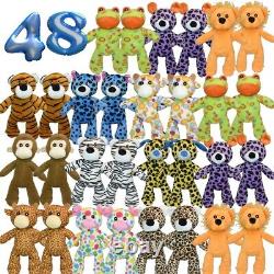 48 Pack Assorted Plush Toys, 12 Inch Bulk Stuffed Animals -Claw Machine Toys