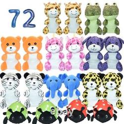 72-Pack Assorted Plush Toys, 7 to 9 Inch Bulk Stuffed Animals -Claw Machine Toys