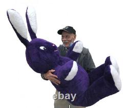 American Made Giant Stuffed Bunny 62 Inches Purple Soft Big Plush Rabbit