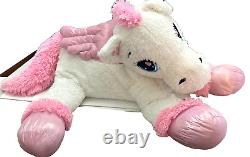 Animal Alley Plush Flying Horse Pegasus White Pink Sparkle Stuffed Animal Jumbo
