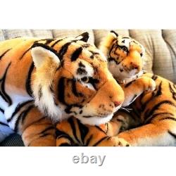 BEST MADE TOYS Mother TIGER CAT Cuddling with CUB Giant Large Plush Stuffed Animal