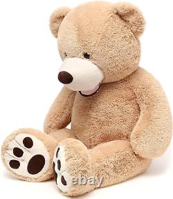 Big Teddy Bear Stuffed Animals with Footprints Plush Toy for Girlfriend 51 Inch