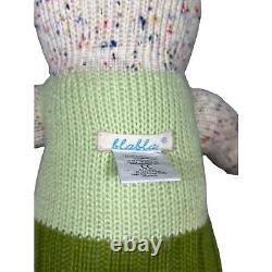 Blabla Tweedy Bear Cucumber Green 18 Plush Knit Toy Stuffed Animal Bla Bla