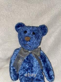 Commonwealth Blue Teddy Bear Plush Chenille Bean Bag Stuffed Animal 1999 1994