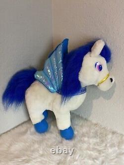 Extremely RARE Vintage Pegasus SugarLoaf Creations White Blue Horse Plush