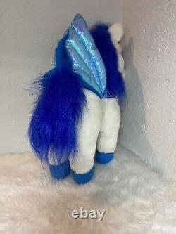 Extremely RARE Vintage Pegasus SugarLoaf Creations White Blue Horse Plush
