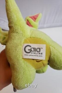 Gaia Online 7.5 Plush Gwee Dragon Green Stuffed Animal With Tags Bendable Wings