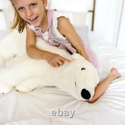 Gentle Giant Baby Polar Bear Toy Body Pillow Soft Stuffed Animal White Plush Fur