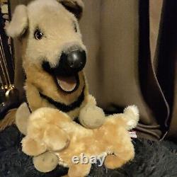 German Shepherd Douglas Cuddle LARGE Stuffed Plush Animal Toy Dog WithPuppy RARE