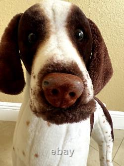 German Shorthair Pointer Dog Plush Realistic Stuffed Animal Toy HUGE! 26 x 24