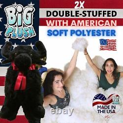 Giant Stuffed Buffalo 44 Inches Big Plush Animal Black Brand New Made in USA