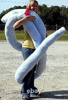Giant Stuffed Snake 18 Feet Long Big Plush Light Blue Plush Serpent Made in USA