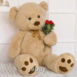 Giant Teddy Bear Big Brown Stuffed Animal Life Size Plush 59 inch Light Brown