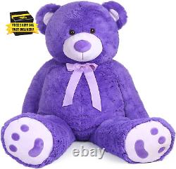 Giant Teddy Bear Stuffed Animals, 5 FT Soft Cuddly Large Bear Plush Toy with Big