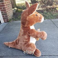 Goffa Jumbo Child Size Kangaroo & Baby Joey In Pouch 31 Plush Stuffed Animal