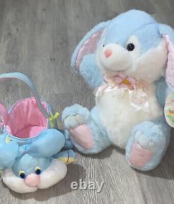 Happy Springtime VTG Fairview Plush Stuffed Animal Easter Bunny & Basket NWT LG