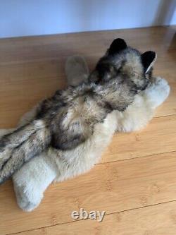 JAAG Wolf 20 Plush Beige Tan Black Brown Dog Realistic Stuffed Animal