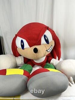 Knuckles The Echidna Sega Toy Network Stuffed Animal Plush LARGE Almost 5 FT