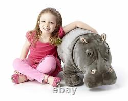 Large Hippopotamus Stuffed Toy Kid Plush Toddler Cuddly Lifelike Play Animal New