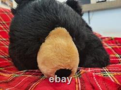 Large Jumbo Black Bear Body Pillow Lifelike Soft Plush Animal 48 L Giant Toy