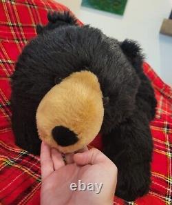 Large Jumbo Black Bear Body Pillow Lifelike Soft Plush Animal 48 L Giant Toy