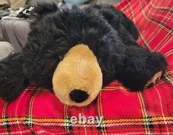 Large Jumbo Black Bear Body Pillow Lifelike Soft Plush Animal 48 L Giant Toy