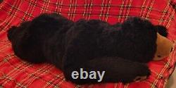 Large Jumbo Black Bear Body Pillow Lifelike Soft Plush Animal 48 L Giant Toy