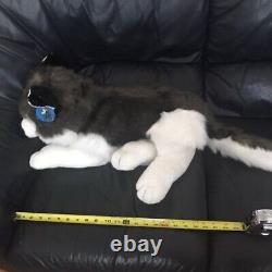 Large Jumbo Black Grey Wolf Husky Dog Plush Stuffed Animal Soft Toy 31