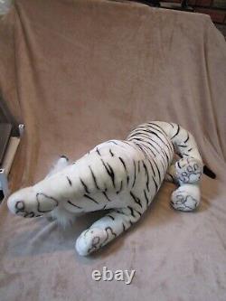Large Plush 28 Realistic Siberian White Tiger Stuffed Animal Plush Pounce
