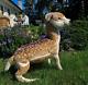 Large Prancing Deer Plush Stuffed Animal By Ramat 32, Faux Fur Figure, Italy