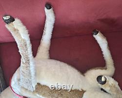 Large Prancing Deer Plush Stuffed Animal by Ramat 32, Faux Fur Figure, Italy