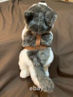 Lelly venturelli husky wolf dog stuffed animal plush with harness 14