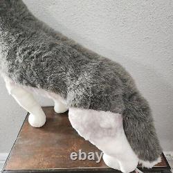 Lifelike Huge Plush Gray Wolf Melissa & Doug Standing Stuffed Animal Lifesize 2