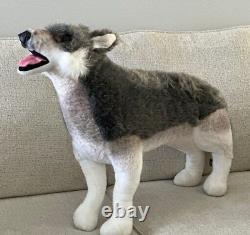 Lifelike Plush Gray Wolf Standing Stuffed Animal Lifesize Tall Wire Realistic 2
