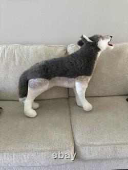 Lifelike Plush Gray Wolf Standing Stuffed Animal Lifesize Tall Wire Realistic 2