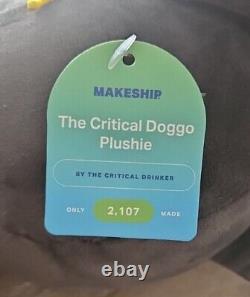 Makeship The Critical Doggo Plush By The Critical Drinker With Bag