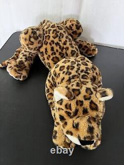 Manhattan Toy Cheetah Leopard Plush Realistic Stuffed Animal Huge 3FT 90s Crouch