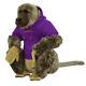 Monmoniya Monkey Baboon Stuffed Animal Plush Purple Over-fit Hoodie