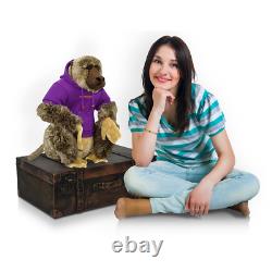 Monmoniya Monkey Baboon Stuffed animal plush Purple Over-fit Hoodie