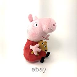 Pepa Pig Holding Teddy Bear Plush Ty 6 Length Sitting Stuffed Animal